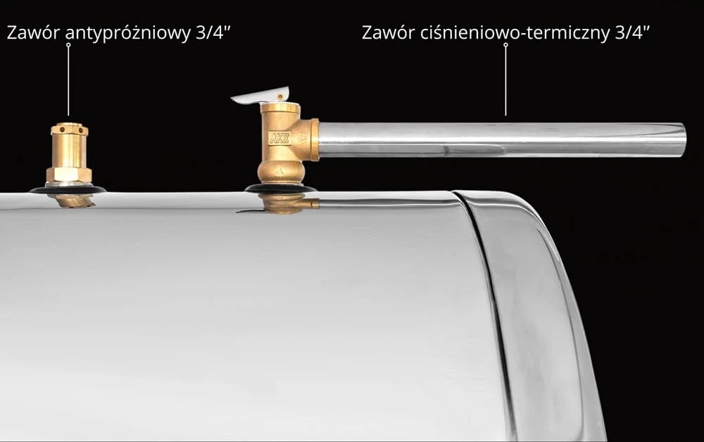 Kolektor słoneczny ciśnieniowy model 100L - zawór antypróżniowy